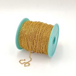 0.40 mm ÇELİK ZİNCİR, DÜZ ZİNCİR, GOLD RENK, 1. KALİTE KARARMAZ (SF235) - 2