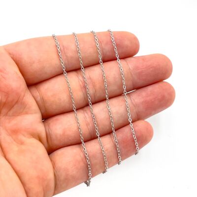 0.40 mm ÇELİK ZİNCİR, DÜZ ZİNCİR, GÜMÜŞ RENK, 1. KALİTE KARARMAZ (SF235) - 1