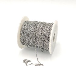 0.40 mm ÇELİK ZİNCİR, DÜZ ZİNCİR, GÜMÜŞ RENK, 1. KALİTE KARARMAZ (SF235) - 2