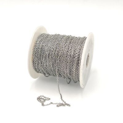 0.40 mm ÇELİK ZİNCİR, DÜZ ZİNCİR, GÜMÜŞ RENK, 1. KALİTE KARARMAZ (SF235) - 2