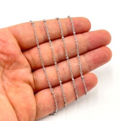 0.40 mm VE 3.2 TOPLU ÇELİK ZİNCİR, DÜZ ZİNCİR, GÜMÜŞ RENK, 1. KALİTE KARARMAZ (SF235-VE-TOPLU) - ERTÜRK