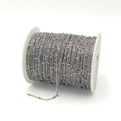 0.40 mm VE 3.2 TOPLU ÇELİK ZİNCİR, DÜZ ZİNCİR, GÜMÜŞ RENK, 1. KALİTE KARARMAZ (SF235-VE-TOPLU) - 2