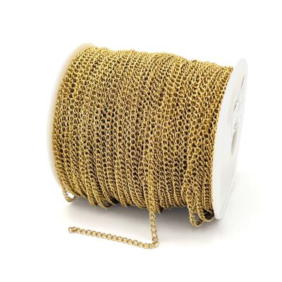 0.60 mm ÇELİK ZİNCİR, KIVRIK ZİNCİR, GOLD RENK, 1. KALİTE KARARMAZ - 2