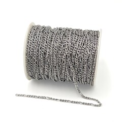 0.80x3 mm ÇELİK ZİNCİR, 3N1 ZİNCİR, GÜMÜŞ RENK, 1. KALİTE KARARMAZ - 2