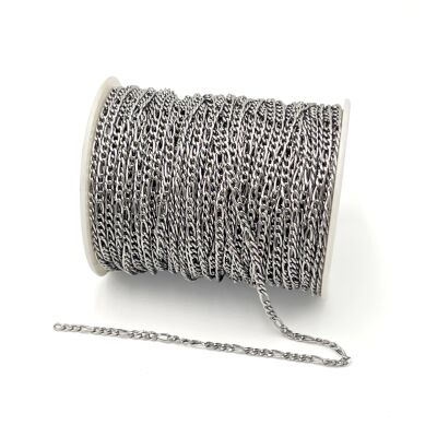 0.80x3 mm ÇELİK ZİNCİR, 3N1 ZİNCİR, GÜMÜŞ RENK, 1. KALİTE KARARMAZ - 2