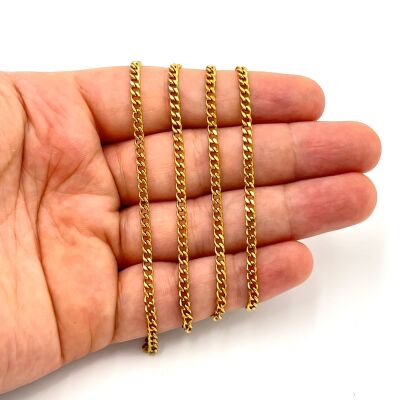 0.80x3 mm ÇELİK ZİNCİR, EZME ZİNCİR, GOLD RENK, 1. KALİTE KARARMAZ - 1