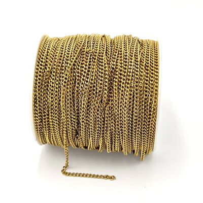 0.80x3 mm ÇELİK ZİNCİR, EZME ZİNCİR, GOLD RENK, 1. KALİTE KARARMAZ - 2