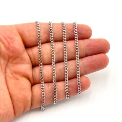 0.80x3 mm ÇELİK ZİNCİR, EZME ZİNCİR, GÜMÜŞ RENK, 1. KALİTE KARARMAZ - ERTÜRK