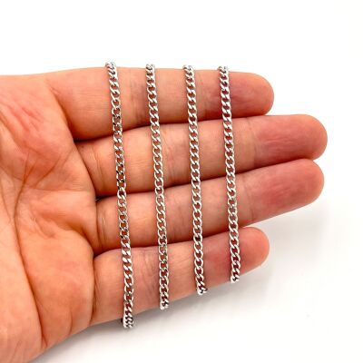 0.80x3 mm ÇELİK ZİNCİR, EZME ZİNCİR, GÜMÜŞ RENK, 1. KALİTE KARARMAZ - 1