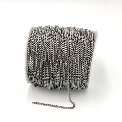 0.80x3 mm ÇELİK ZİNCİR, EZME ZİNCİR, GÜMÜŞ RENK, 1. KALİTE KARARMAZ - 2