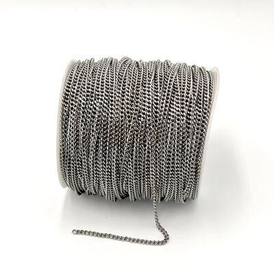 0.80x3 mm ÇELİK ZİNCİR, EZME ZİNCİR, GÜMÜŞ RENK, 1. KALİTE KARARMAZ - 2