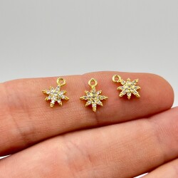 1 Adet, ZİRCON TAŞLI KOLYE UCU, ALTIN KAPLAMA 1. KALİTE KARARMAZ - ERTÜRK