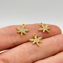 1 Adet, ZİRCON TAŞLI KOLYE UCU, ALTIN KAPLAMA 1. KALİTE KARARMAZ - ERTÜRK