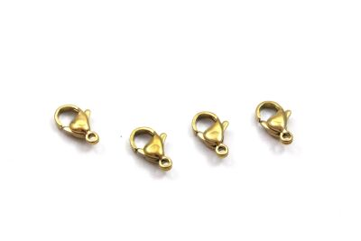 12 mm, ÇELİK PAPAĞAN KLİPS, GOLD RENK, 1. KALİTE KARARMAZ - 2