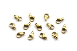 10 mm, ÇELİK PAPAĞAN KLİPS, GOLD RENK, 1. KALİTE KARARMAZ - ERTÜRK
