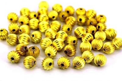 10 mm ÇİZGİLİ YUVARLAK MİSKET, HAM PRİNÇ #335H - 2