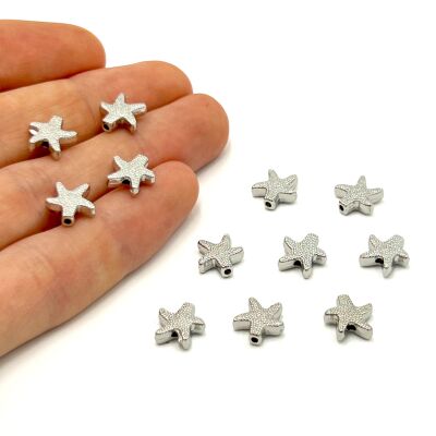 10 mm, DENİZ YILDIZI DESENLİ BİLEKLİK ARA APARATI, ZAMAK NİKEL KAPLAMA - 1