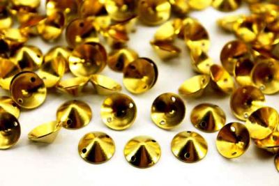 10 mm YUVARLAK İKİ DELİK BOMBELİ PUL, HAM PİRİNÇ #731H - 2