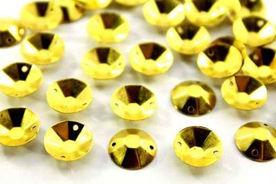 13 mm DESENLİ YUVARLAK İKİ DELİK PUL, HAM PİRİNÇ #575H - 2