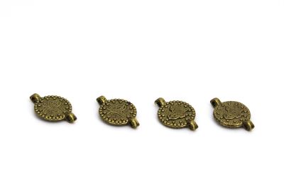 10 mm, DÖKÜM TUĞRA, ÇİFT KULPU, ANTİK SARI KAPLAMA - 2