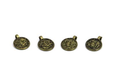 10 mm, DÖKÜM TUĞRA, TEK KULPU, ANTİK SARI KAPLAMA - 2