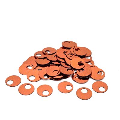 10 mm GENİŞ DELİK PLASTİK PUL PAYET, PATİK PULU, NAKIŞ PULU, DÖKME PUL, BAKIR RENK - 1