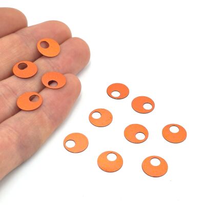 10 mm GENİŞ DELİK PLASTİK PUL PAYET, PATİK PULU, NAKIŞ PULU, DÖKME PUL, BAKIR RENK - 2