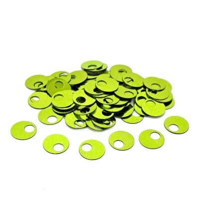 10 mm GENİŞ DELİK PLASTİK PUL PAYET, PATİK PULU, OYA PULU, NAKIŞ PULU, DÖKME PUL, AÇIK YEŞİL RENK - 1