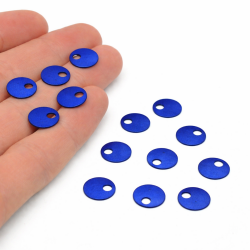 10 mm GENİŞ DELİK PLASTİK PUL PAYET, PATİK PULU, OYA PULU, NAKIŞ PULU, DÖKME PUL, MAVİ RENK - ERTÜRK