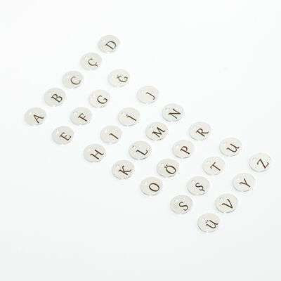 10 mm LAZER YAZI HARF RODYUM KAPLAMA ( KARARMAZ ) - 2