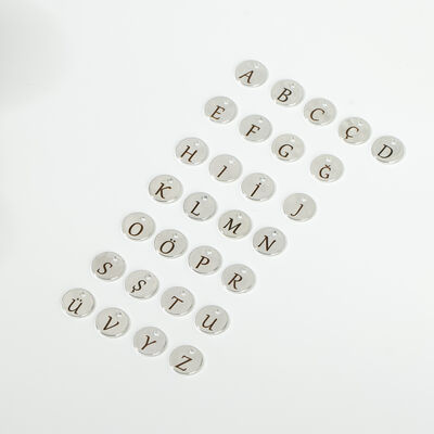 10 mm LAZER YAZI HARF RODYUM KAPLAMA ( KARARMAZ ) - 4