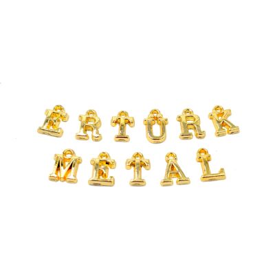 10 mm METAL HARF, KOLYE BİLEKLİK HARFİ, TAKI HARFİ, ALTIN KAPLAMA - 2