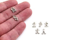 10 mm METAL TESBİH HARFLERİ, KOLYE BİLEKLİK HARFİ, TAKI HARFİ - 2