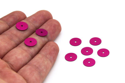 10 mm PLASTİK PUL PAYET, NAKIŞ PULU, DÖKME PUL, ORTADAN DELİK, FUŞYA RENK - 3