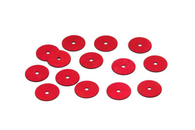 10 mm PLASTİK PUL PAYET, NAKIŞ PULU, DÖKME PUL, ORTADAN DELİK, KIRMIZI RENK - 2