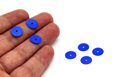 10 mm PLASTİK PUL PAYET, NAKIŞ PULU, DÖKME PUL, ORTADAN DELİK, MAVİ RENK - 3