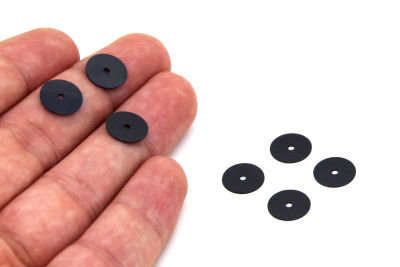 10 mm PLASTİK PUL PAYET, NAKIŞ PULU, DÖKME PUL, ORTADAN DELİK, SİYAH RENK - 3