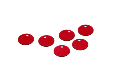 10 mm PLASTİK PUL PAYET, NAKIŞ PULU, DÖKME PUL, YAN DELİK, KIRMIZI RENK - 2