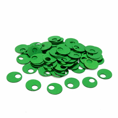 10 mm, GENİŞ DELİK PLASTİK PUL PAYET, PATİK PULU, NAKIŞ PULU, DÖKME PUL, KOYU YEŞİL RENK - 1