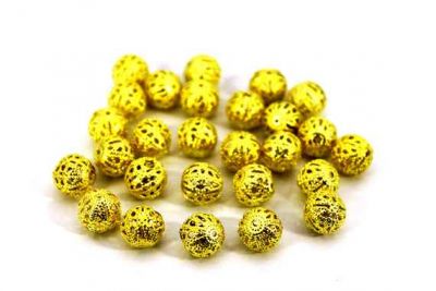 10 mm YUVARLAK DANTEL TOP, HAM PRİNÇ #330H - 2