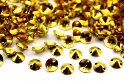 8 mm YUVARLAK İKİ DELİK BOMBELİ PUL, HAM PİRİNÇ #756H - 2