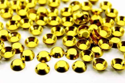 10 mm YUVARLAK İKİ DELİK BOMBELİ PUL, HAM PİRİNÇ #769H - 2