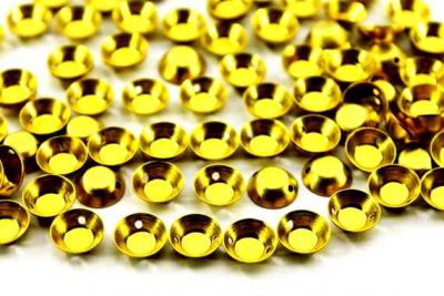 10 mm YUVARLAK İKİ DELİK BOMBELİ PUL, HAM PİRİNÇ #769H - 3