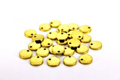 1.5x10 mm YUVARLAK TEK DELİK DÜZ KALIN PUL, HAM PİRİNÇ - 3