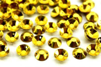10 mm DESENLİ YUVARLAK İKİ DELİK PUL, HAM PİRİNÇ #574H - 2