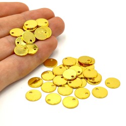 10 mm, YUVARLAK PUL, LAZER MARKALAMA PULU, PİRİNÇ MALZEME, LAK KAPLAMA, TEL KALINLIĞI 0.80 MM - ERTÜRK