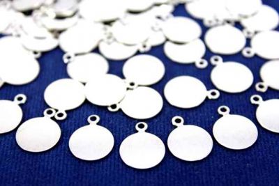 10 mm YUVARLAK TEK DELİK PUL, NİKEL KAPLAMA PİRİNÇ #91N - 2