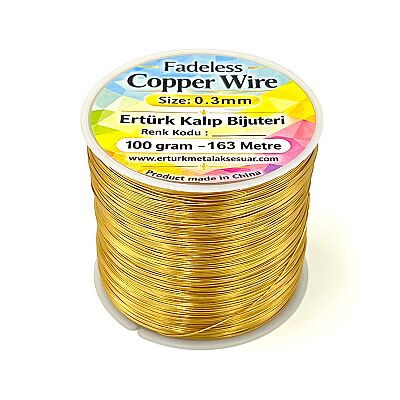 100 GR - BAKIR ÇİÇEK TELİ, KC - GOLD RENK - 2