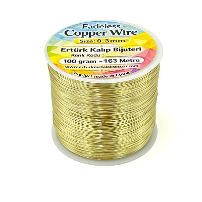 100 GR - BAKIR ÇİÇEK TELİ, LİGHT GOLD RENK - 2