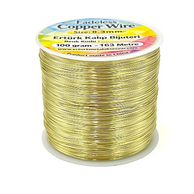 100 GR - BAKIR ÇİÇEK TELİ, LİGHT GOLD RENK - 1